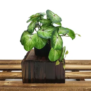 Plante en pot artificielle feuillage vert artificiel miniature plante decor bureau detail