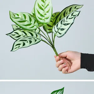Rama de hoja de planta calathea artificial para la decoracion del hogar y detalles.