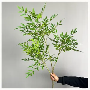 Branches de bambou nandina artificielles plante verte pour décoration florale intérieure.