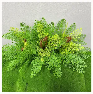 Artificial fern leaves plant wall green foliage Boston fern decoration for indoor home decor.