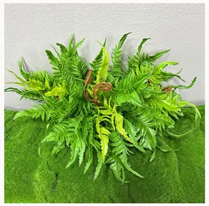 Artificial fern leaves green plant wall hanging Boston fern foliage for home decor display