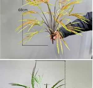 Branche de plante artificielle feuille d'érable feuillage vert pour déco intérieure 68cm