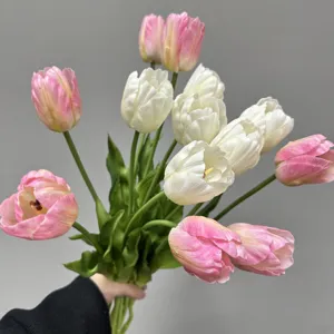 Künstlicher Tulpenstrauß künstliche Blumen für Heimdekoration, realistische Vasenblumen.