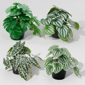 Plante Verte Artificielle en Pot Miniature Caoutchouc Souple Simulation Feuillage Bureau Décoration Maison