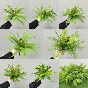 Artificial Fern Leaves Boston Fern Plant Branches Fake Greenery Leaves For Home Wall Decor Floral Arrangement Crafting