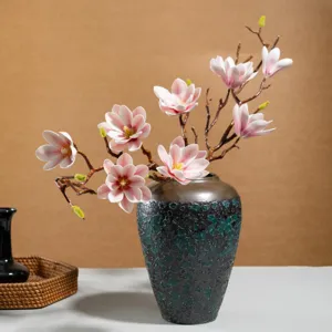 Künstlicher Magnolienblütenzweig EVA Simulationsblume Chinesischer Stil Dekorative Pflanze Heimhochzeitsdeko