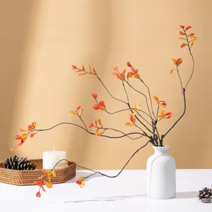Artificial maple leaf branches fake plant autumn home living room decor vase arrangement