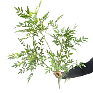 Branche de bambou Nandina artificielle plante verte décoration intérieure arrangement floral principal