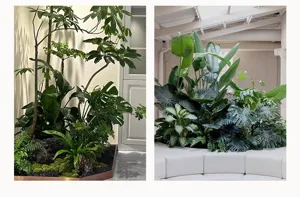 Künstliche grüne Pflanzen Landschaftsbau Set Indoor Heimtextilien Topffarn Monstera Deko