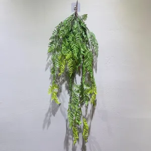 Artificial hanging fern vine plant for indoor wall decor, home restaurant green decoration.