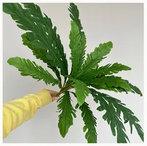 Künstliche Farnblätter grüne Pflanze Stiel für Heimdekoration Blumenarrangement Mikro