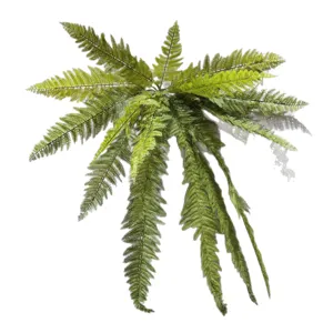 Artificial Boston fern hanging vine plant green leaves wall decor for home room indoor.