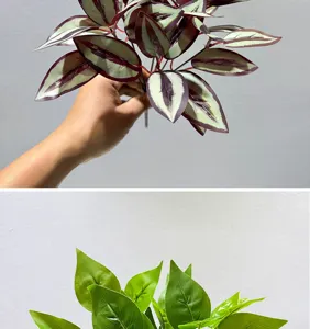Planta artificial hojas de sandía ramas de verdura falsa para decoración de interiores