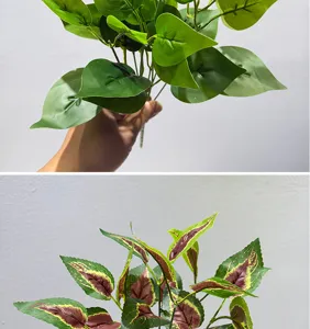 Hojas de plantas verdes artificiales simulación follaje decoración del hogar paisajismo interior