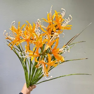 Artificial Lycoris Radiata Silk Flower Single Stem Spider Lily Home Wedding Photography Decoration Botanical Floral