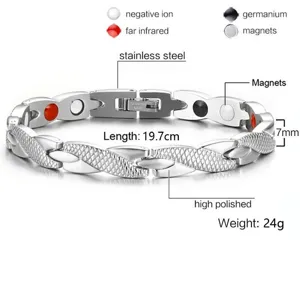 Stainless Steel Magnetic Therapy Bracelet For Women Men Health Care Fashion Chic Link Wristband Jewelry