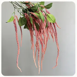 Artificial hanging amaranth flower for wedding and home decor, realistic floral vine detail.