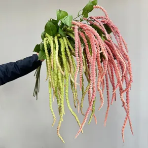 Artificial hanging amaranthus silk flowers for wedding home wall decor faux plants.