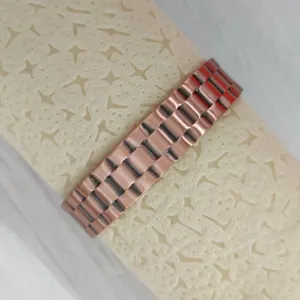 Bracciale in puro rame cinturino orologio magnetico 15mm largo aperto regolabile.