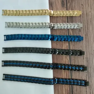 Detailed view showcasing multiple metallic link bracelets in various attractive colors for daily wear.