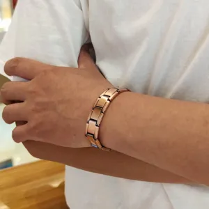 Pulsera magnetica de puro cobre vintage para hombre elegante pulsera de eslabones nueva