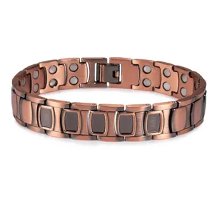 Pulsera magnética de cobre para hombre y mujer, joyería de salud elegante de moda