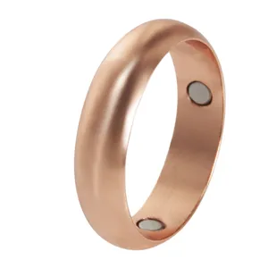 Minimalistisches Rotkupfer Ring Für Herren Damen Bogen Poliert Magnetischer Fingerring Schlichter Modeschmuck Geschenk