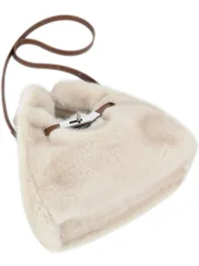 Flauschige Plüsch Umhängetasche für Damen, weiche Kunstfell Handtasche mit Metallverschluss.