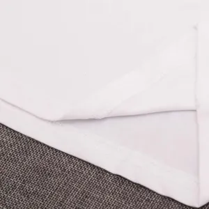 Close up of white short sleeve t-shirt hem stitching detail, clean and neat sewing.