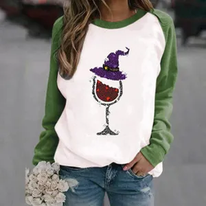 Women long sleeve colorblock sweatshirt casual graphic pullover cozy autumn winter top