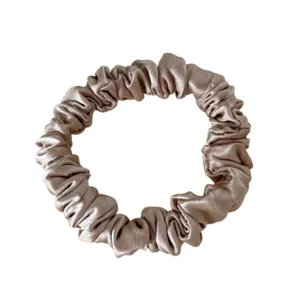 Elegant silk satin hair scrunchie for women, soft solid color ponytail holder hair accessory.