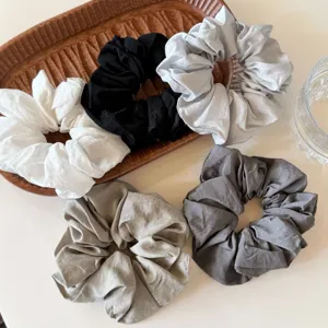 Minimalistische Stoff Haargummis weiche einfarbige Haarschmuck Accessoires fuer den Alltag.