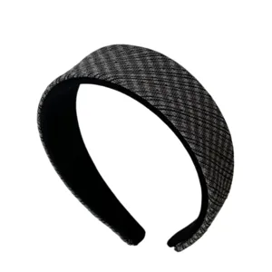 Serre-tete large en tissu style coreen retro couleur unie accessoire cheveux quotidien pour femme