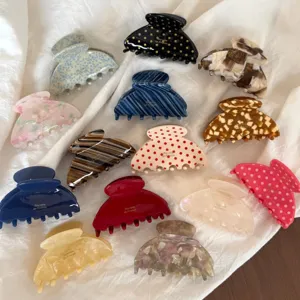 Set de pinzas para el pelo de acetato estilo coreano, patrones coloridos para estilo diario.
