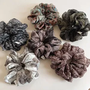 Vintage paisley print scrunchies μαλλιων ελαφρια και αναπνεοντα για αλογοουρα set