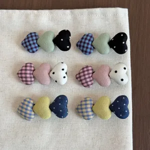Pinzas para el Pelo de Niños Lindo Tela Corazón Lunares Horquilla Accesorios Dulces para Niñas