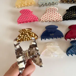 Pinza para el pelo de acetato para mujer, elegante acceso para peinado diario.