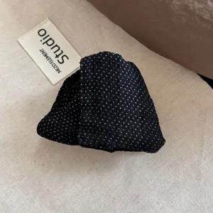 Black and white polka dot mesh hair scrunchie elegant hair tie for women daily wear