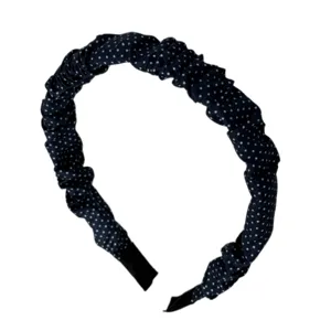 Cerchietto a pois plissé elegante per donna, accessorio per capelli alla moda per uso quotidiano.