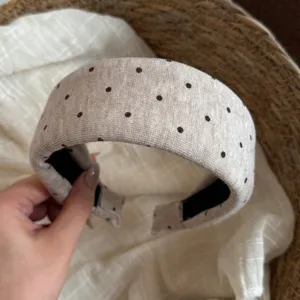 Serre-tête en tissu à pois chic style coréen élégant accessoire pour cheveux large tendance