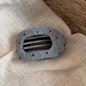 Pince à cheveux en tissu à pois style coréen pince requin dos plat accessoire pour femmes