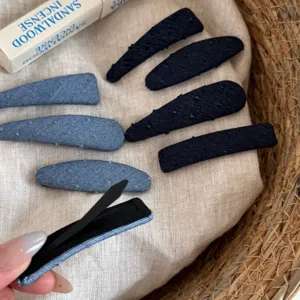 Pinces à cheveux en tissu denim coréen jolies épingles à frange pour femmes et filles lot