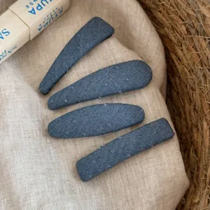 Ensemble de pinces a cheveux en tissu denim style coreen 4 pieces belles barrettes pour femmes