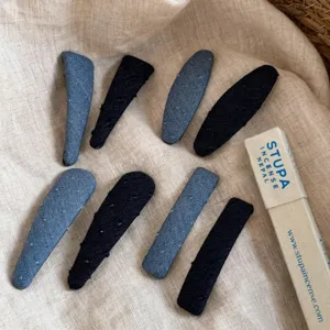 Ensemble de pinces à cheveux en tissu denim de style coréen avec diverses formes pour le style.