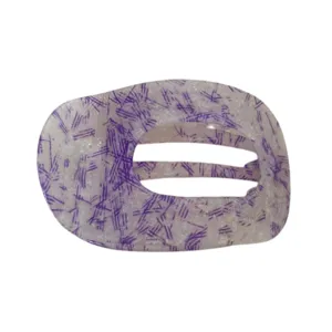 Grande molletta per capelli piatta in acetato motivo viola elegante per styling capelli alla moda.