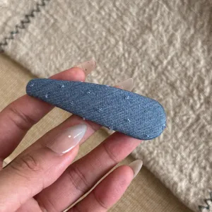 Barrette a cheveux en tissu denim bleu style coreen pour femmes et filles usage quotidien