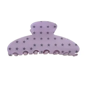 Korean style purple star hair claw clip large acetate hair accessories for women elegant daily wear.