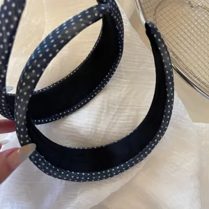 Korean style polka dot fabric hair hoop wide band fashion elegant daily hair accessories