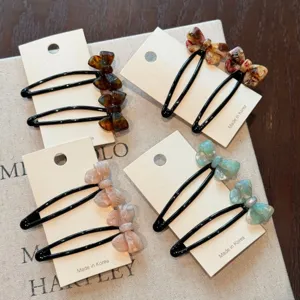 Pinza para el pelo con lazo de acetato estilo coreano clip lateral accesorio bonito ideal
