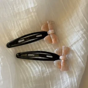 Horquillas de pelo con lazo de acetato estilo coreano, pasadores laterales bonitos.